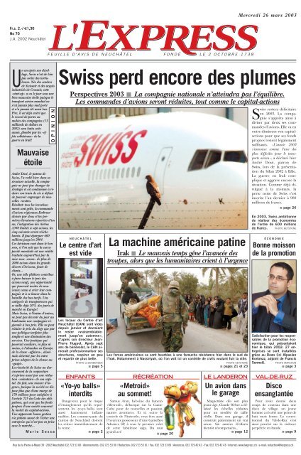 Edition du 26 mars 2003 - Arcinfo.ch