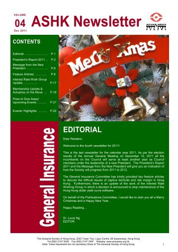 Newsletter-volume 4 - 2011 (Draft) - Actuarial Society of Hong Kong