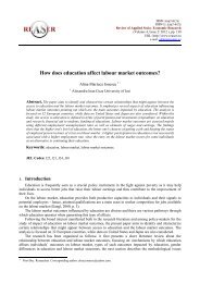 How does education affect labour market outcomes? - Review of ...