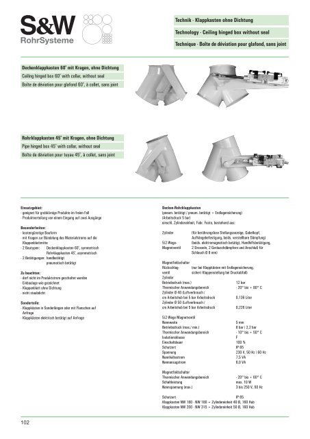 Boîte de déviation pour glafond - S&W RohrSysteme