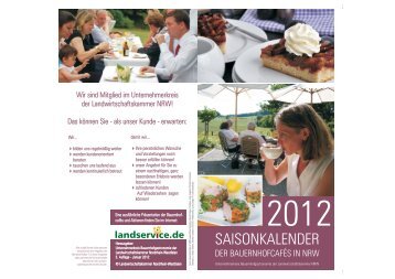 Saisonkalender der Bauernhofcafés 2012 - Landservice in ...