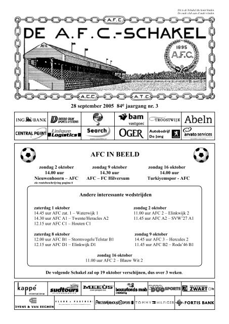 28 september 2005, 84e jaargang nummer 3 - AFC, Amsterdam