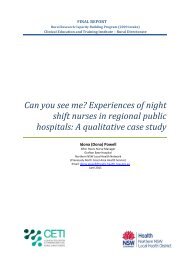 Can you see me? Experiences of night shift nurses in regional ...