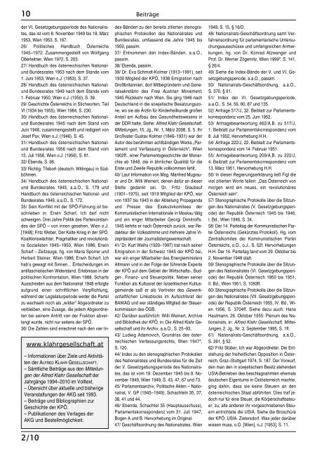 Mitteilungen der Alfred Klahr Gesellschaft, Nr. 2/2010, als pdf-Datei