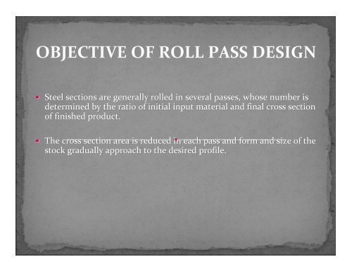 roll pass design evauluation using software application - IIM