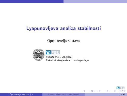 Lyapunovljeva analiza stabilnosti