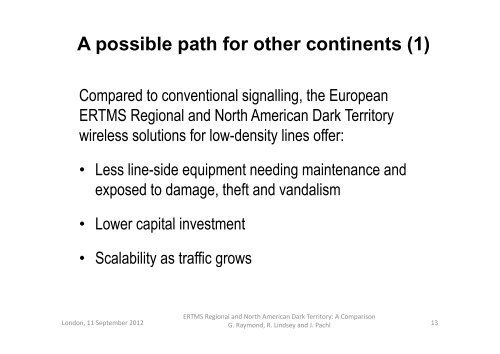 ERTMS Regional and North American Dark Territory: A ... - Railweb.ch