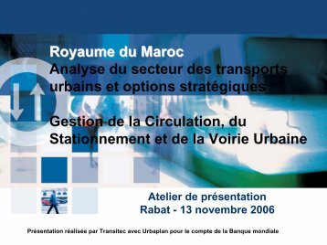 Analyse du secteur des transports urbains et options ... - Euromedina