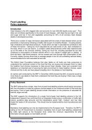 Food Labelling Policy statement - British Heart Foundation