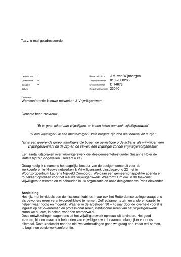 Tav e-mail geadresseerde - Prins Alexander