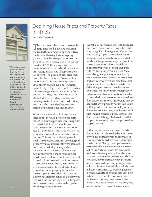 Declining Housing Prices and Property Taxes - Institute of ...