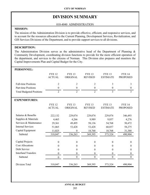 FYE 14 Budget prelim - City of Norman