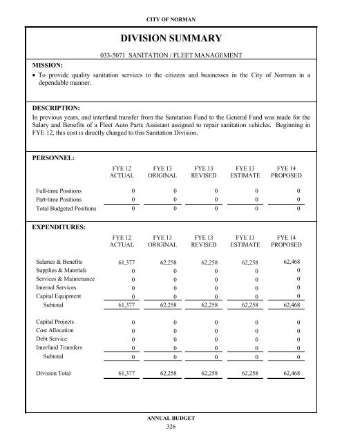 FYE 14 Budget prelim - City of Norman