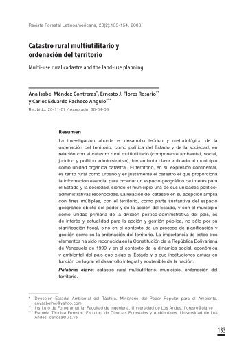 Catastro rural multiutilitario y ordenaciÃ³n del territorio - SciELO