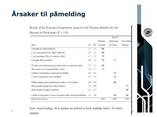 De utrolige Ã¥rene Implementering og forskning Prof. Willy-Tore MÃ¸rch