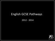 English GCSE Pathways - Bohunt School