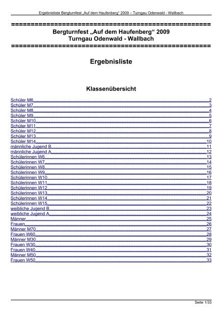 Bergturnfest Odenwald - Eintracht Glauberg