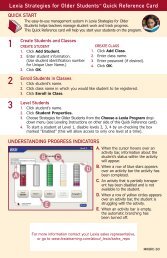 Quick Reference Card - Lexia Learning