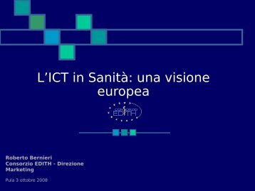 L' ICT in SanitÃ : una visione europea [file.pdf] - Sardegna Ricerche