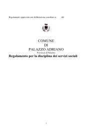 Regolamento disciplina Servizi Sociali - Comune di Palazzo Adriano