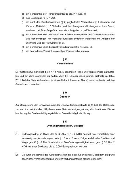 Deichverteidigungsordnung Ostedeichverband - beim Landkreis ...