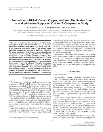 Formation of Nickel, Cobalt, Copper, and Iron Aluminates from a ...