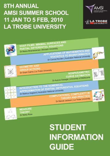 AMSI Summer School 2010 Student Information Guide (Web Edition)
