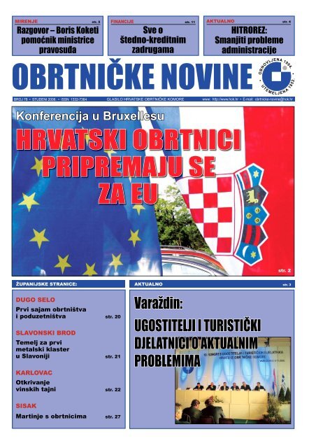 ObrtniÄ ke novine - Hrvatska obrtniÄ ka komora