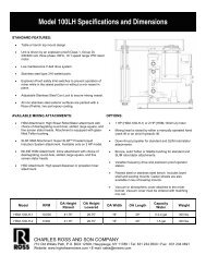 Model 100LH Specifications and Dimensions - Charles Ross and Son