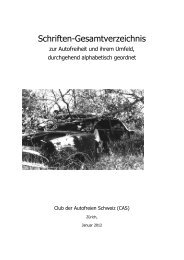 Schriften-Gesamtverzeichnis - Club der Autofreien der Schweiz
