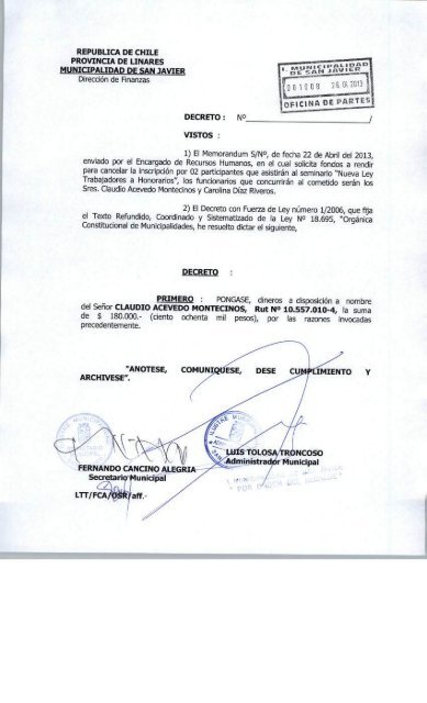 decretos 993 - 1008Â´13.pdf - I. Municipalidad de San Javier