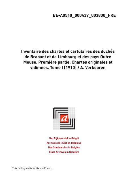 BE-A0510_000439_003800_FRE Inventaire des chartes et ...
