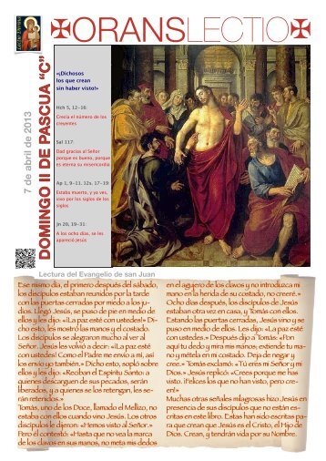 OL Domingo II Pascua C, PDF - Orans lectio