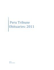 Peru Tribune Obituaries: 2011 - Debby's Web Pages