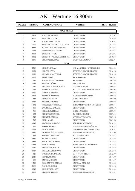 AK - Wertung 16.800m - Leichtathletik TSV Ismaning