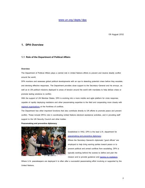 Briefing notes for the UN Resident Coordinators - RC Online - UNDG