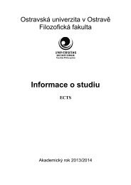 Informace o studiu na FilozofickÃ© fakultÄ OU v ... - FilozofickÃ¡ fakulta