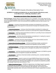 2013 ACHIEVA Awards of Excellence Nomination Form