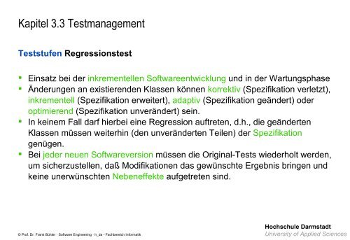 Testen, Testmanagement, Unit-Tests - beim Fachbereich Informatik ...