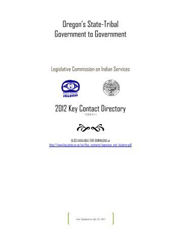 Key Contact Directory - Oregon State Legislature