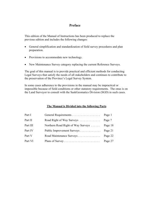 MANUAL OF INSTRUCTIONS for the Guidance of Surveyors