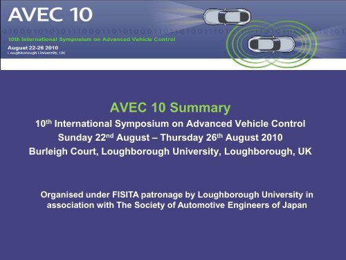AVEC 10 Summary - Loughborough University