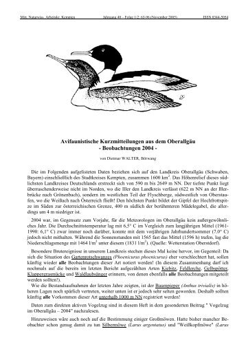 Beobachtungen 2004 - LBV-Kempten-Oberallgaeu