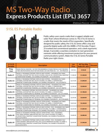 Download EFJohnson Price List PDF