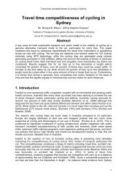 Travel time competitiveness of cycling in Sydney - Atrf.info