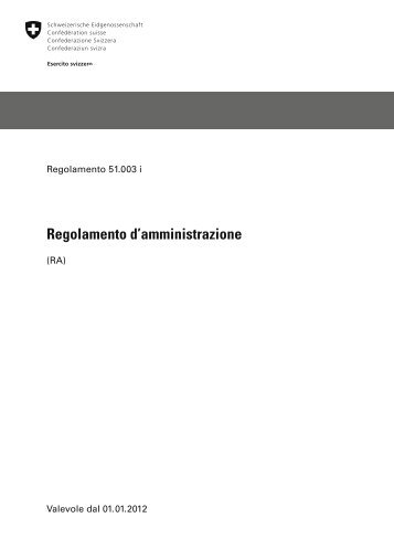 Regolamento d'amministrazione - Logistikbasis der Armee LBA