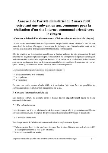 Cahier des charges pour la création d'un site Internet communal - Awt