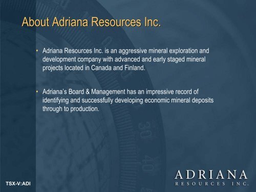 Presentation - Adriana Resources Inc.