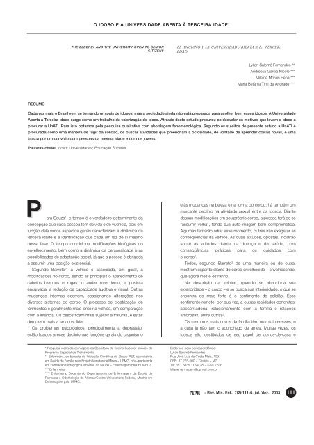 versão completa em PDF - Escola de Enfermagem - UFMG