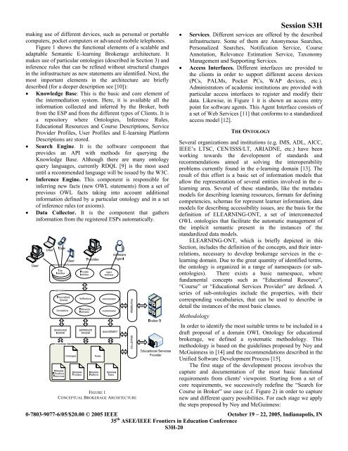 Design of a Semantic Web-based Brokerage ... - Icee.usm.edu